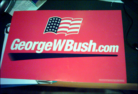 Bush poster I got at school from a classmate who went to a rally last night